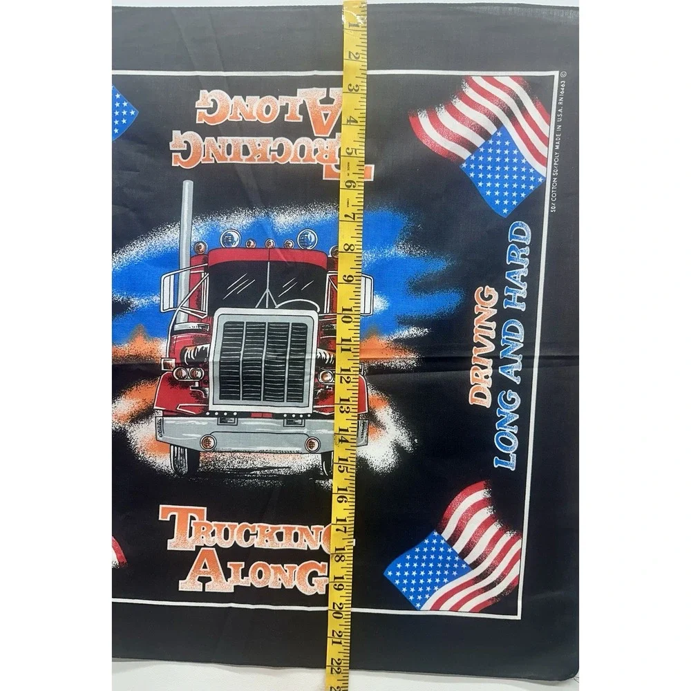 2-Vintage Driving Long & Hard Trucking Along Semi American‎ & US Flag Bandana